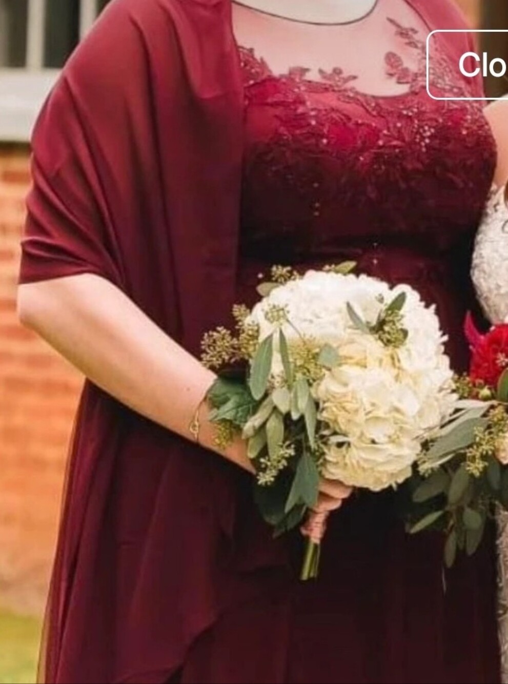 David's Bridal Chiffon Evening Gown With Matching Shawl